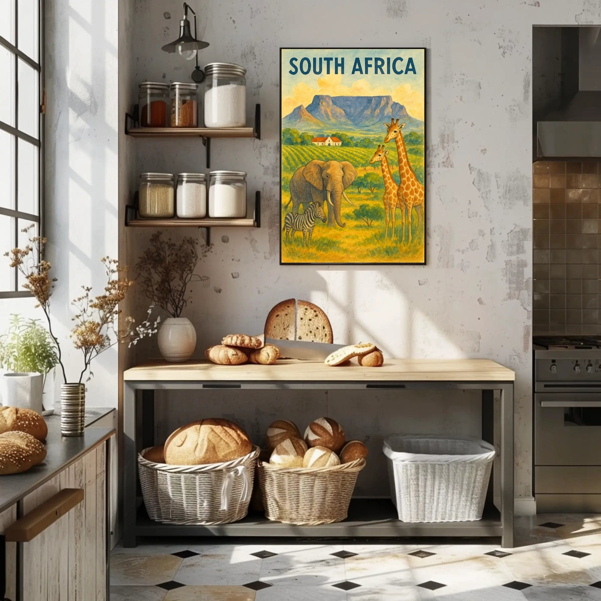 Vibrant South African Wildlife Travel Poster
