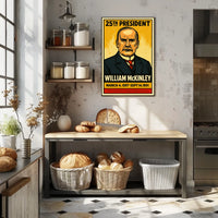 William McKinley 25th President of the United States Inked Comic Style Poster