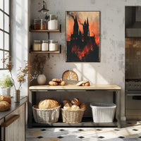 Enchanted Castle Silhouette Poster PosterGoat
