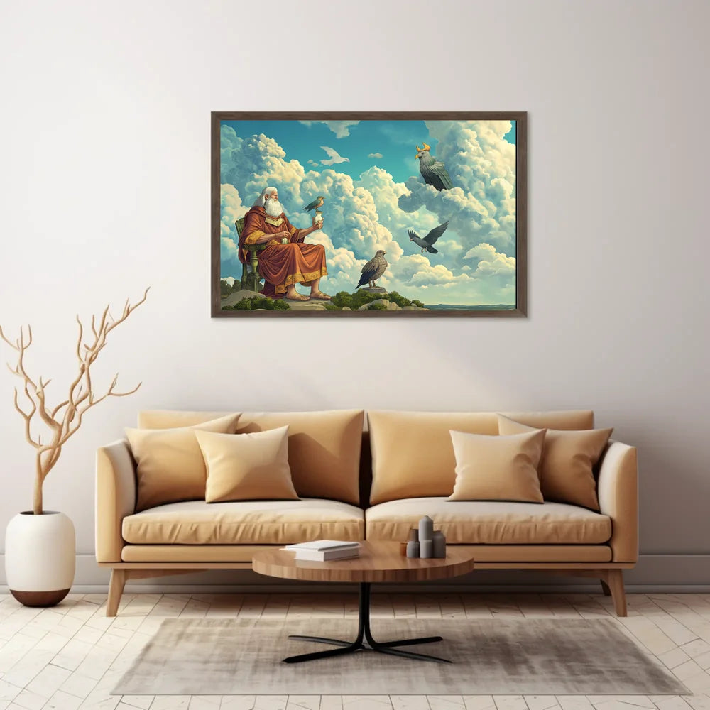Majestic Mythical Realm Poster with Divine Elder