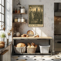 Iconic New York City Poster Vintage Skyline Art for Home