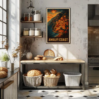 Amalfi Coast Poster Wall Art 18x24 Coastal Decor Gallery