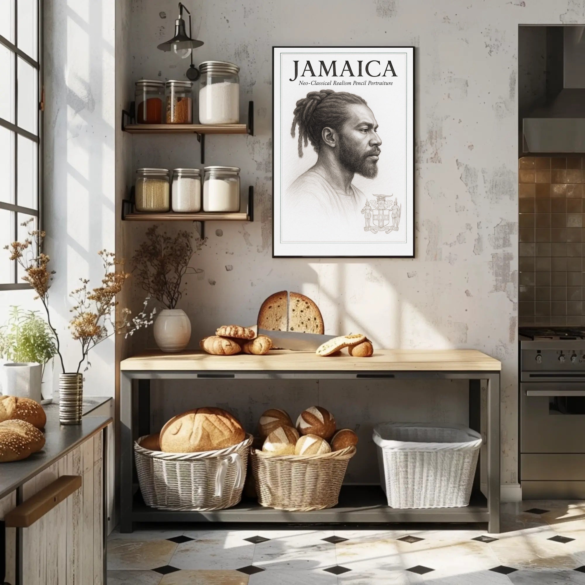 Jamaica NeoClassical Realism Portrait Poster PosterGoat