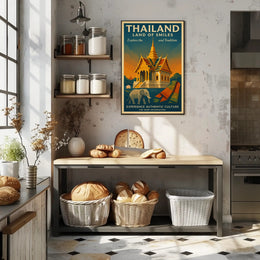 Thailand Vintage Travel Poster for Cultural Heritage Enthusiasts