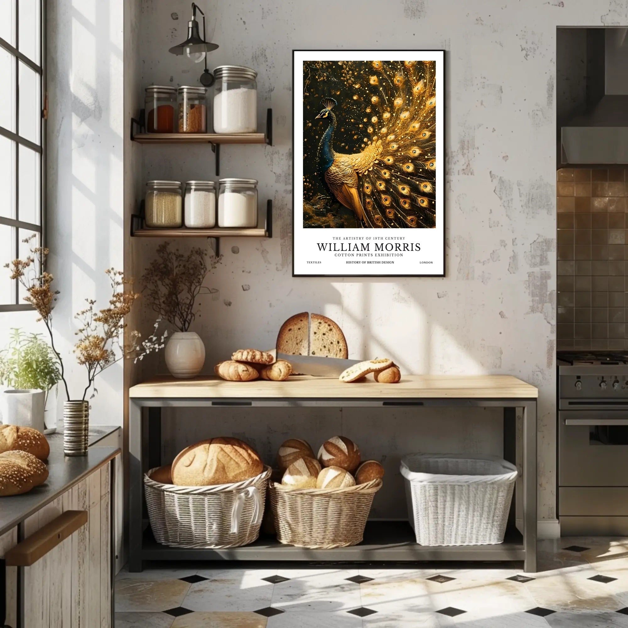 William Morris Peacock Design Cultural or Heritage Poster