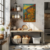 Amalfi Coast A Vibrant Impression Poster