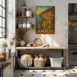 Amalfi Coast A Vibrant Impression Poster