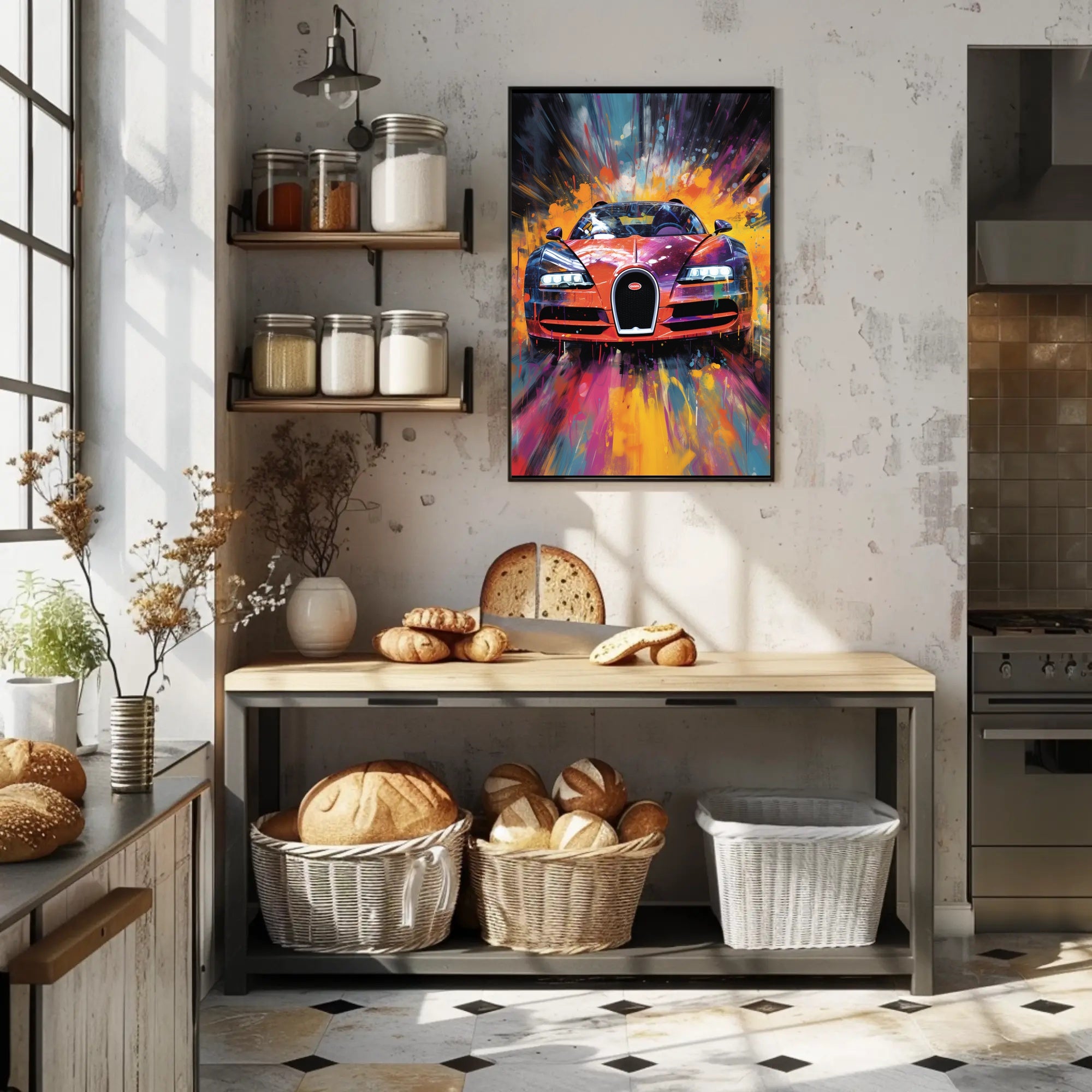 High-Performance Car Art: Abstract, Artistic, or Pop Culture Poster