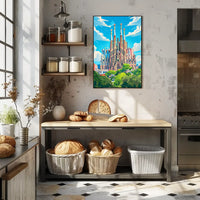 Sagrada Família Vibrant Barcelona Art Poster Print