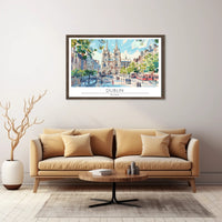 Dublin Cityscape Illustration Poster PosterGoat