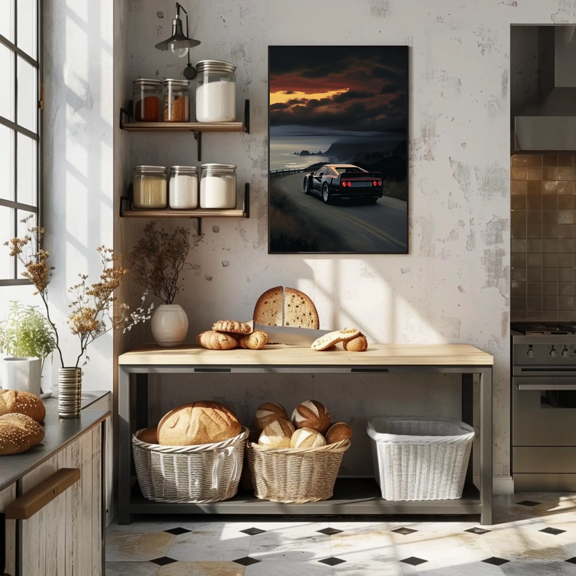 Coastal Drive At Sunset Poster