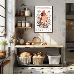 Northern Cardinal Kentucky State Bird Poster Art