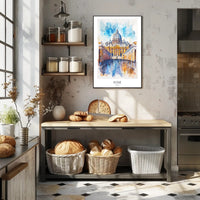 St. Peter's Basilica Watercolor Art Urban or Cityscape Poster PosterGoat