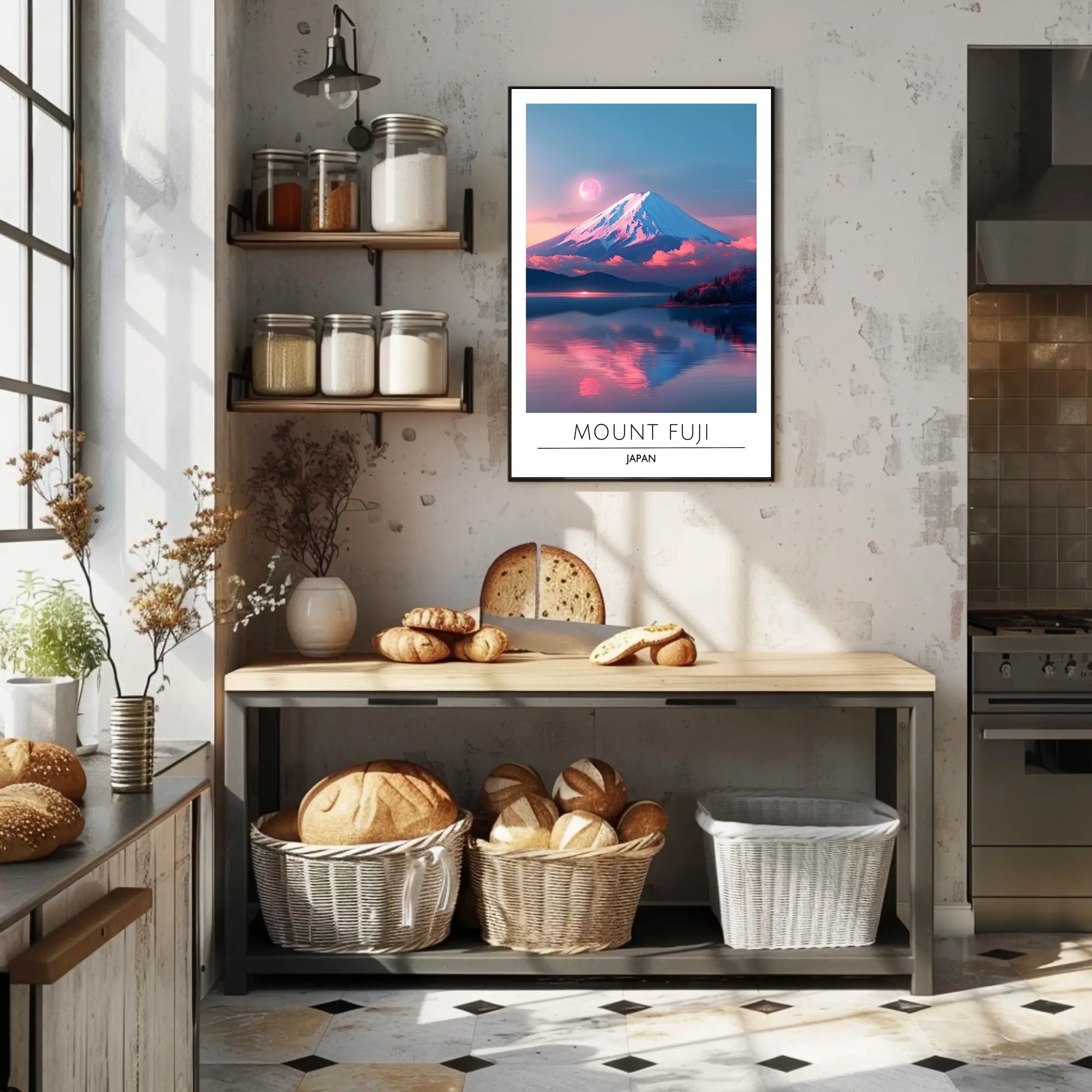Mount Fuji Tranquil Reflection Travel Poster