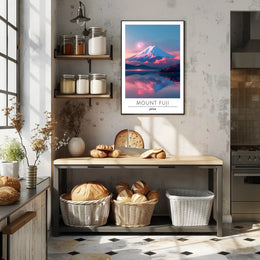 Mount Fuji Tranquil Reflection Travel Poster