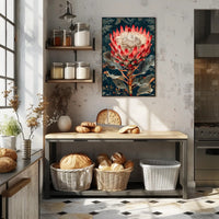 King Protea Botanical Art: Abstract or Artistic Poster