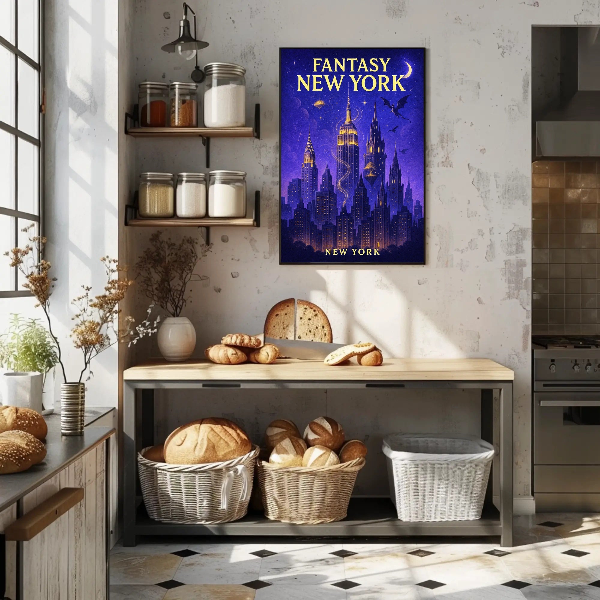 Fantasy New York Poster PosterGoat