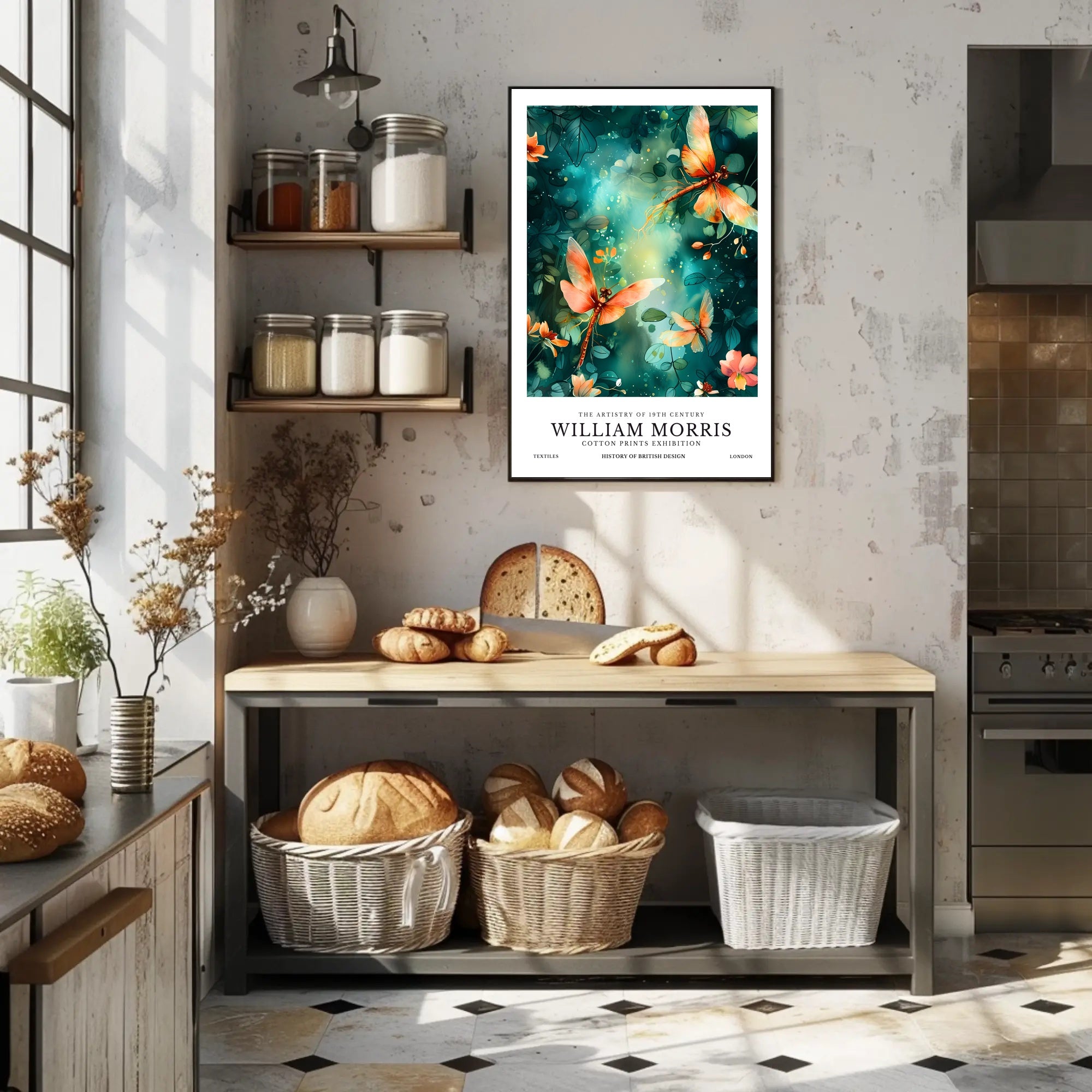 William Morris Inspired Art Nouveau Floral Artistic Poster