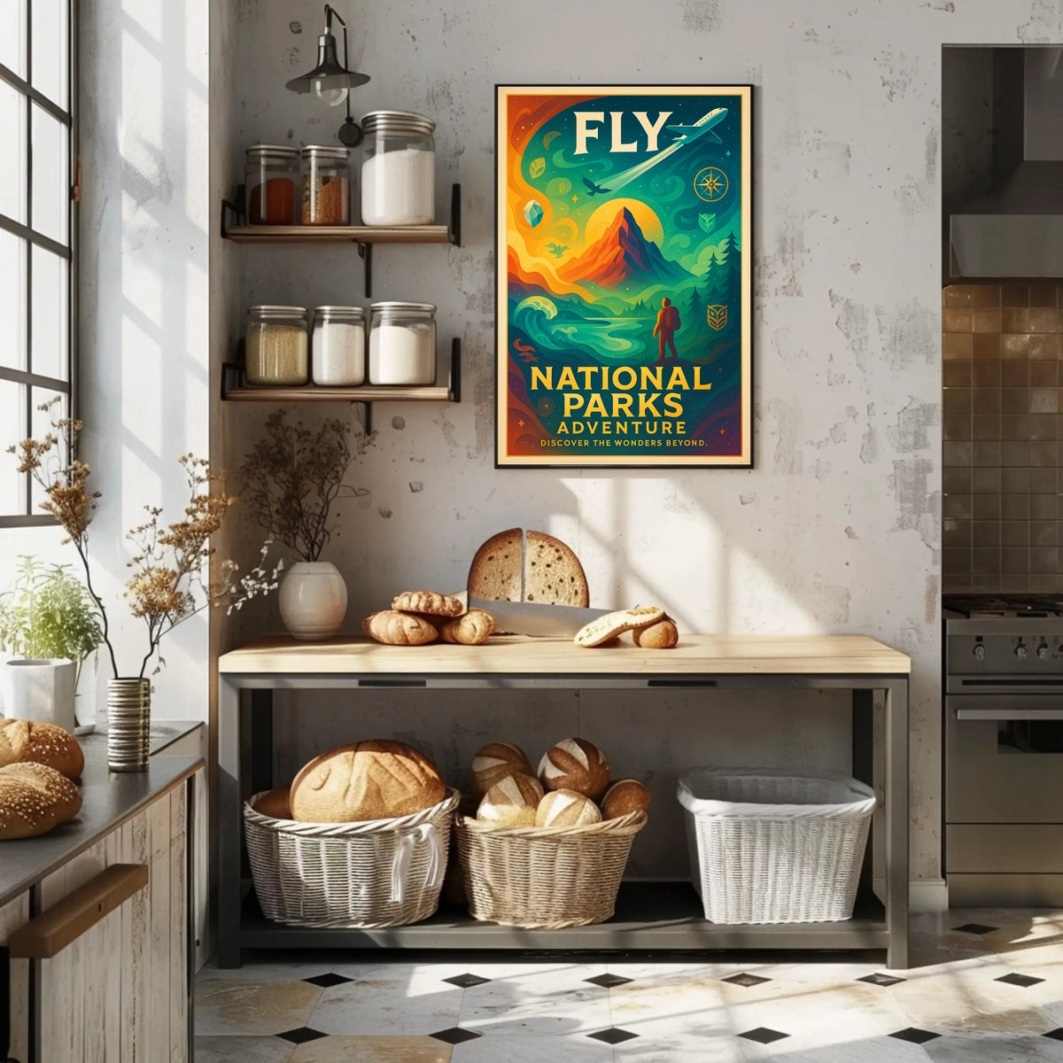 Fly to National Parks Adventure Poster
