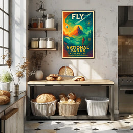 Fly to National Parks Adventure Poster