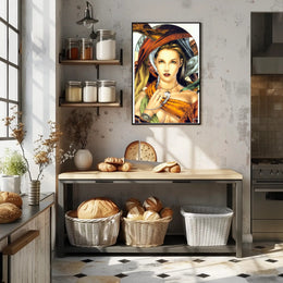 Mystical Elegance Woman in Earth Tones Artistic Poster