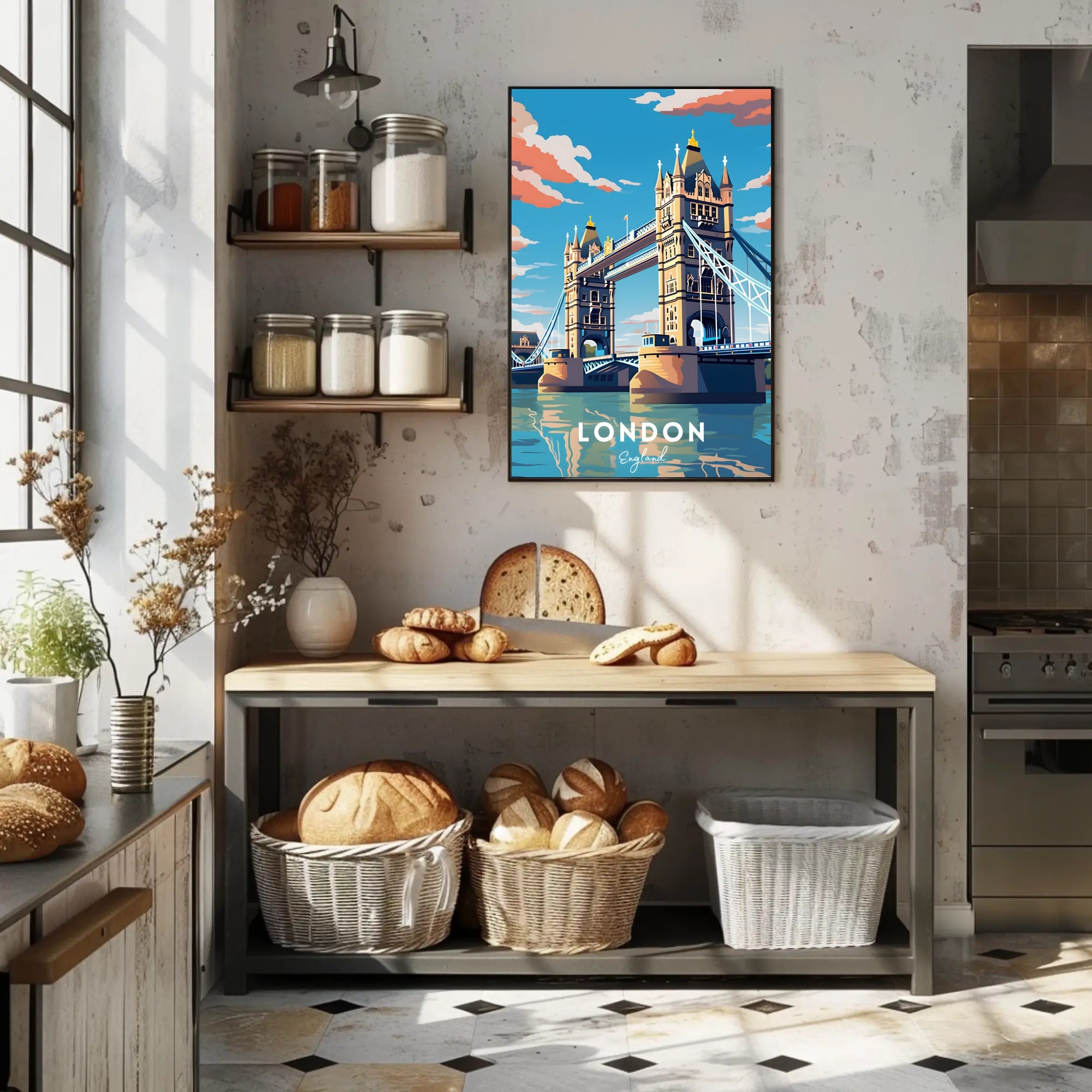 London Tower Bridge Travel Poster