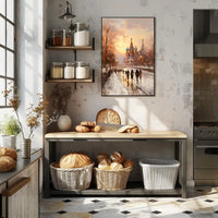 Winter Stroll By St. BasilS Cathedral Poster