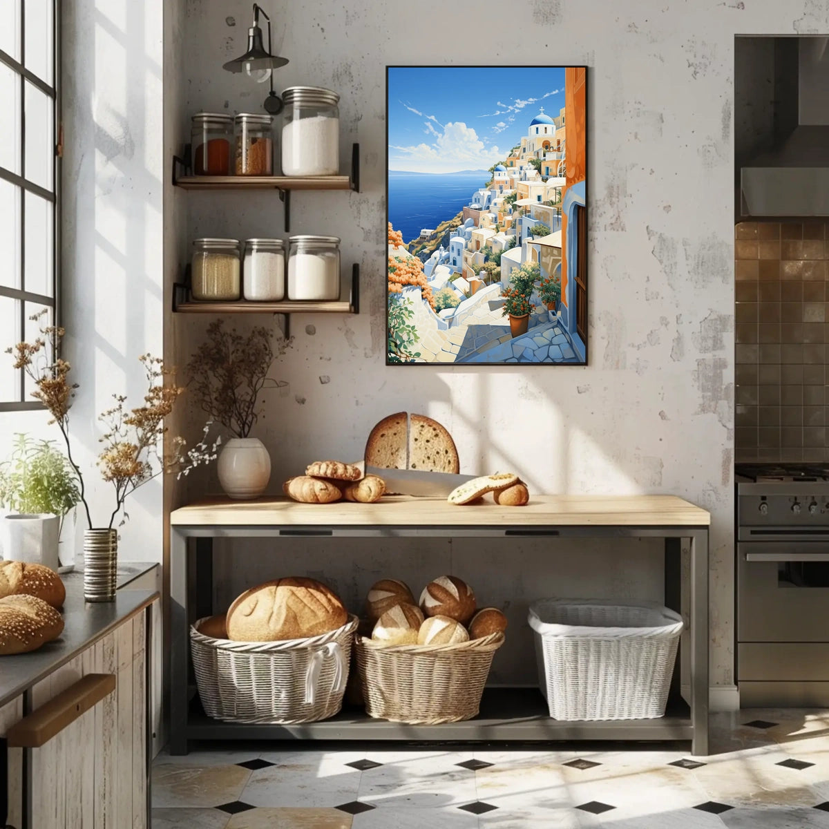 Santorini Dreamscape Mediterranean Travel Poster