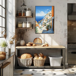 Santorini Dreamscape Mediterranean Travel Poster