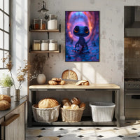 Vivid Gecko in Fantastical Setting Fantasy or Mythology Poster PosterGoat