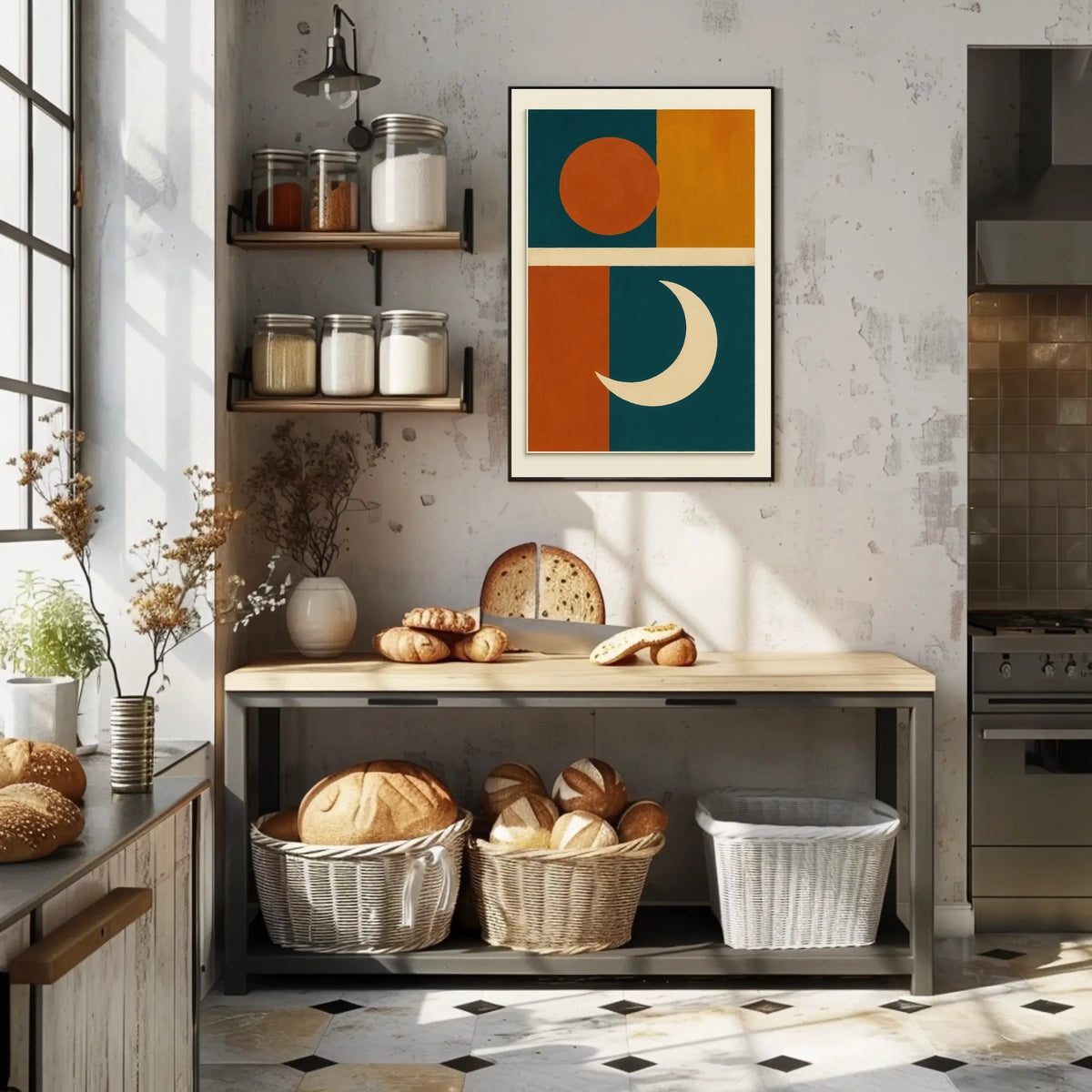 Sun and Moon Abstraction Poster