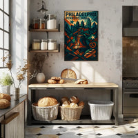 Philadelphia Liberty Bell Abstract Geometric Art Poster