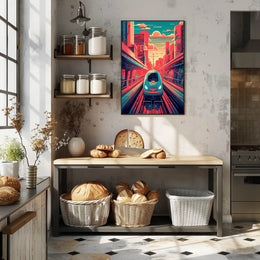Futuristic Train Journey Poster