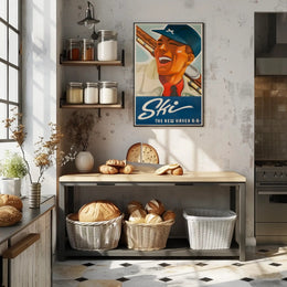 Vintage Ski and New Haven Travel Poster PosterGoat