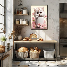 Kitten In A Cup Poster PosterGoat