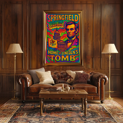 Springfield Abraham Lincoln Travel Poster