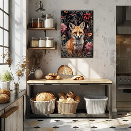 Fox in Floral Wonderland Poster Wall Art