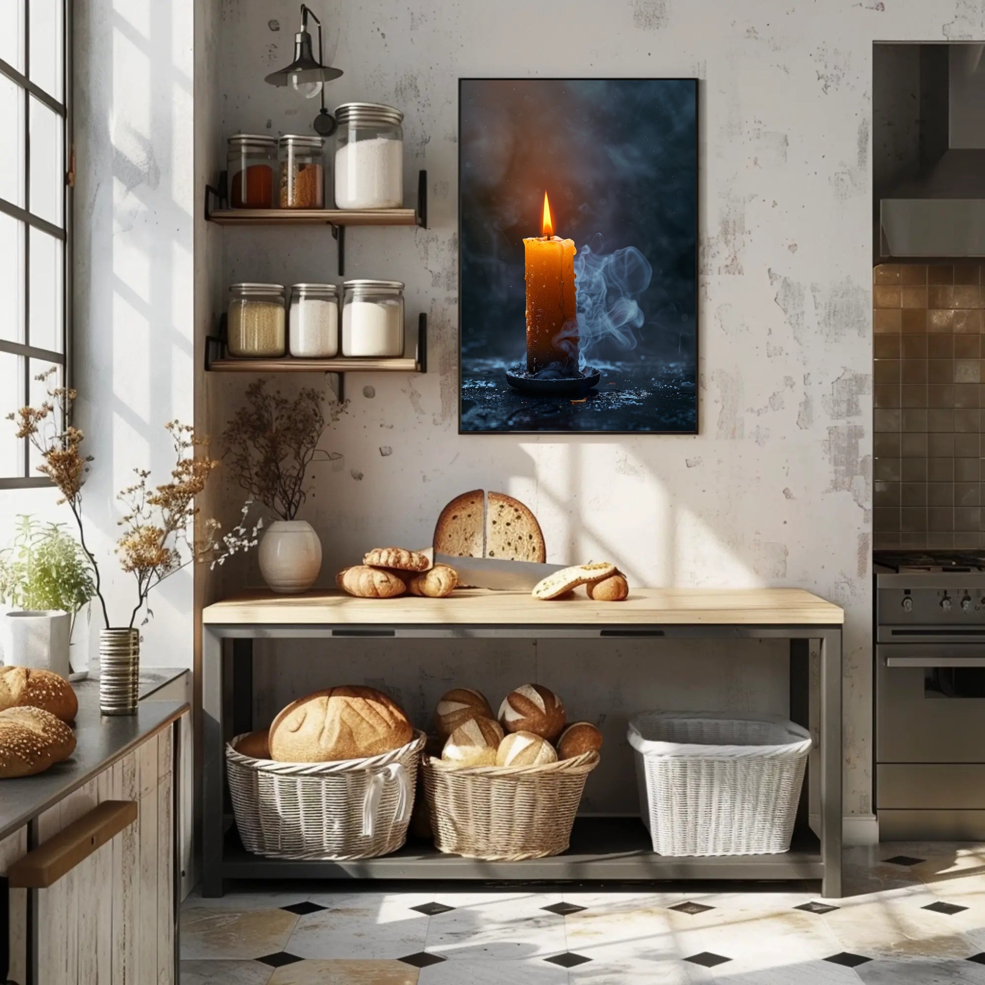 Photorealistic Burning Candle Travel Poster Wall Art PosterGoat