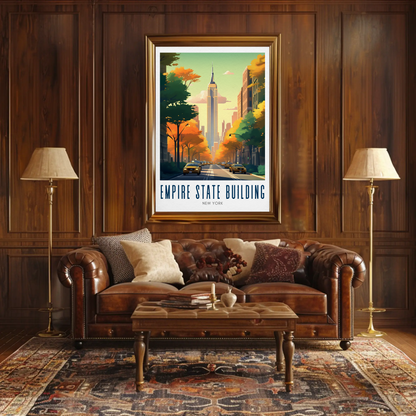Empire State Building Autumn New York Street Poster