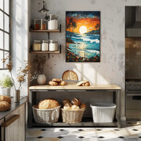 Tropical Sunset Beachscape Travel Poster