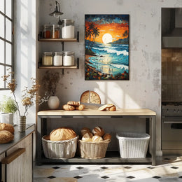 Tropical Sunset Beachscape Travel Poster