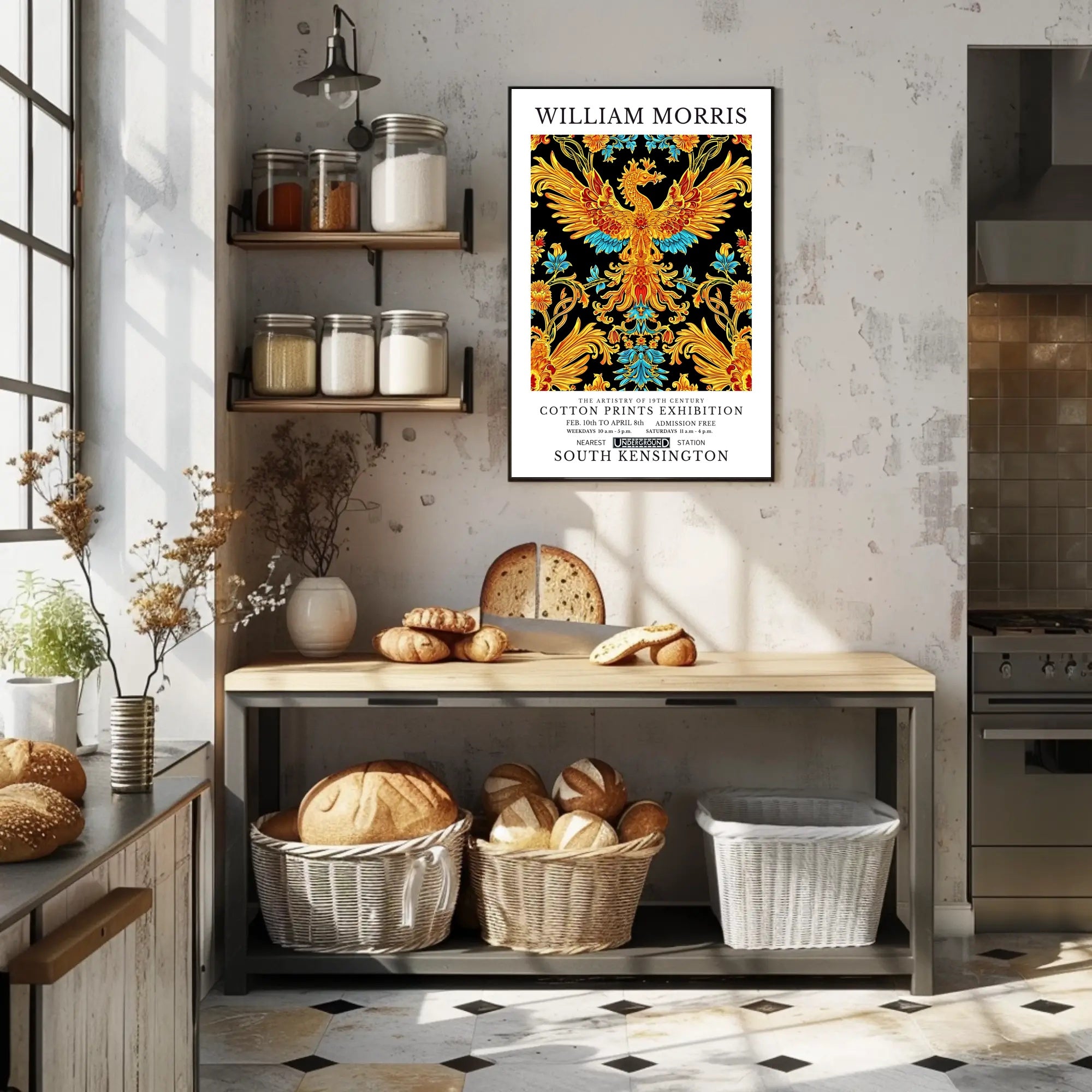 William Morris Cotton Prints Exhibition Poster