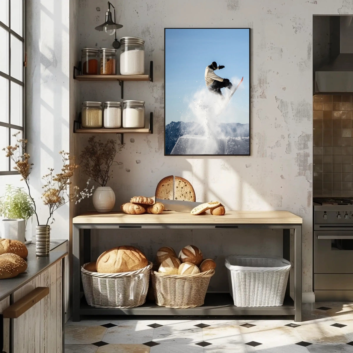 Snowboarder In Action Poster