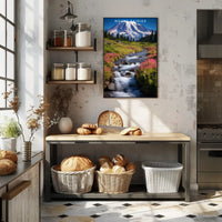Mount Rainier Vintage Travel Poster Wall Art