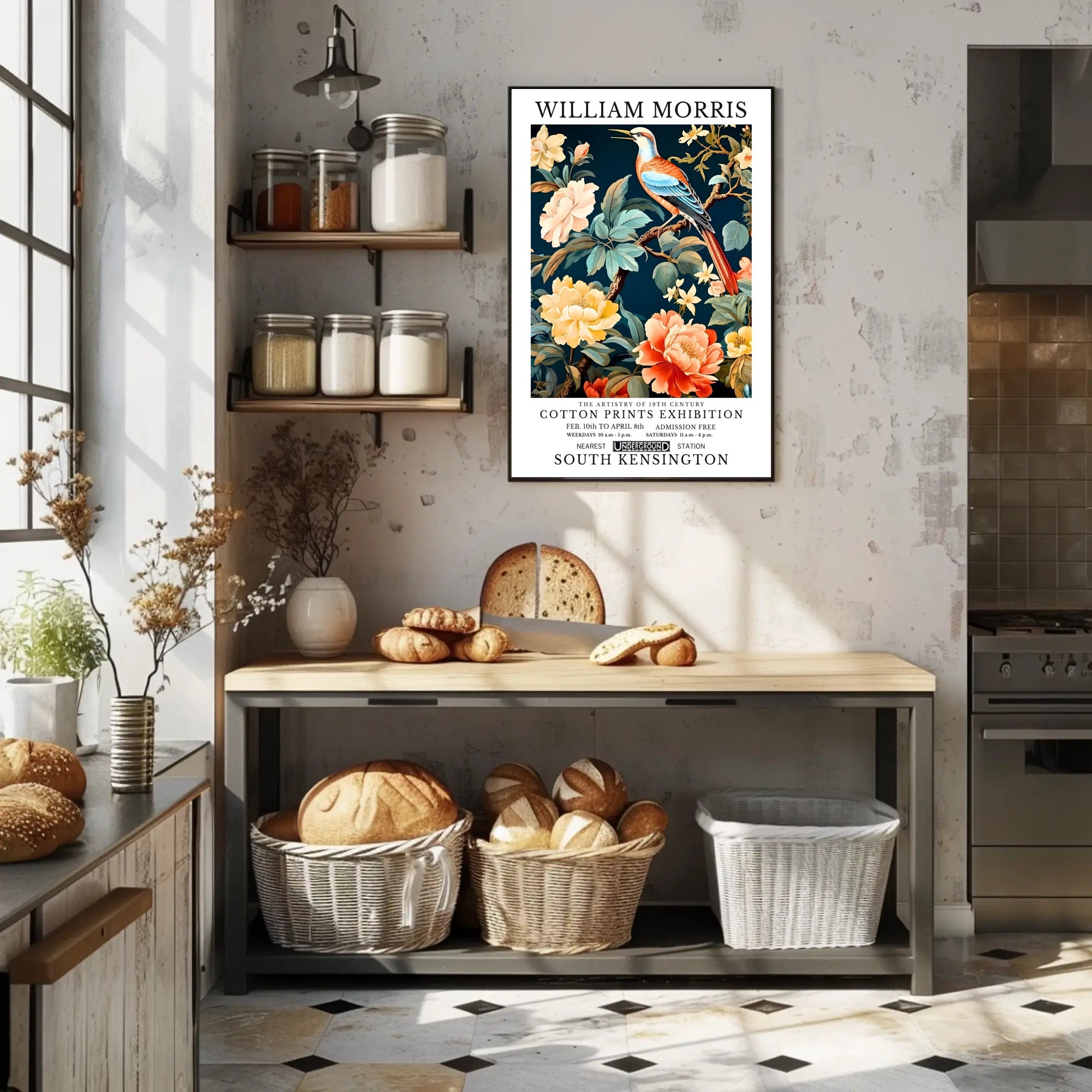 Victorian-Inspired William Morris Exhibition Artistic Poster