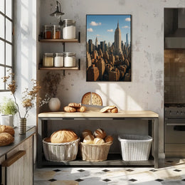 New York City Skyline Photorealistic Poster Art