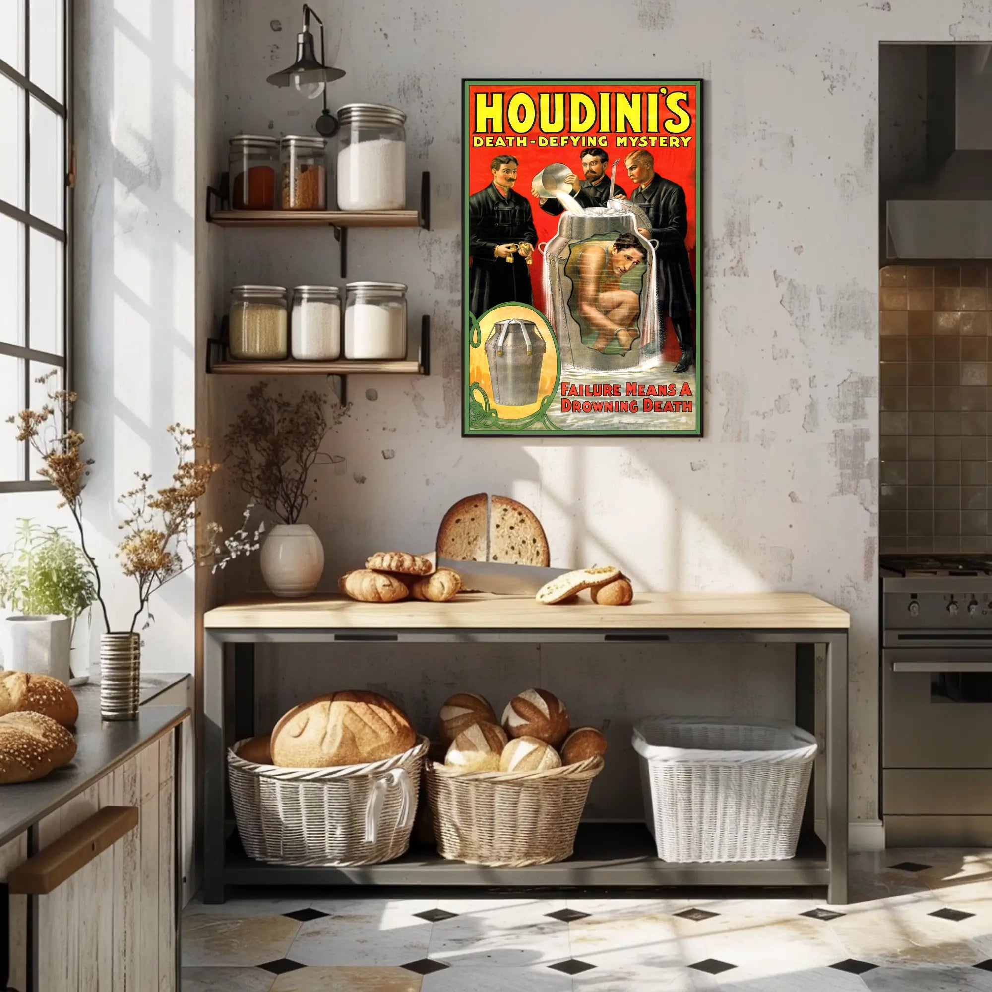 Houdini's Astonishing Escape Act Vintage Cultural Poster