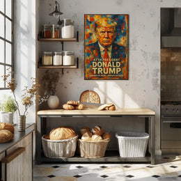 Bold Abstract Portrait: Futuristic Political Art Poster