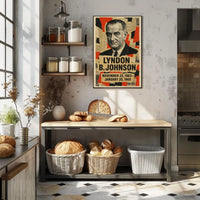 Lyndon B. Johnson 36th President of the United States Layered paper Collage Poster
