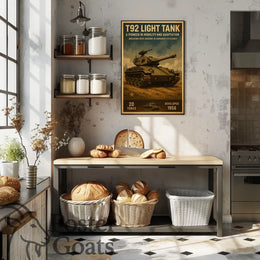T92 Light Tank Vintage Military Recruitment Poster